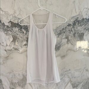 Lucky in Love White Mesh Tank Top